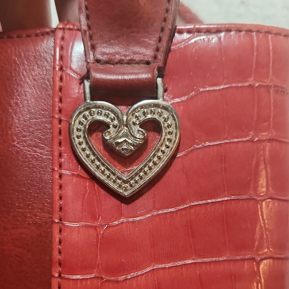 Elegant Red Leather Tote Bag